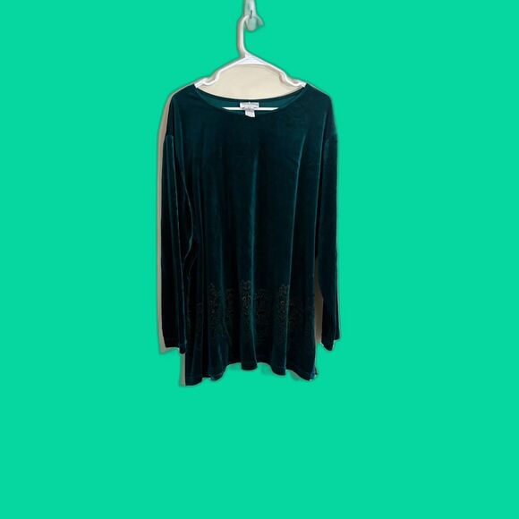 Diane Von Furstenberg long sleeve velour tunic size 3X - Picture 1 of 5